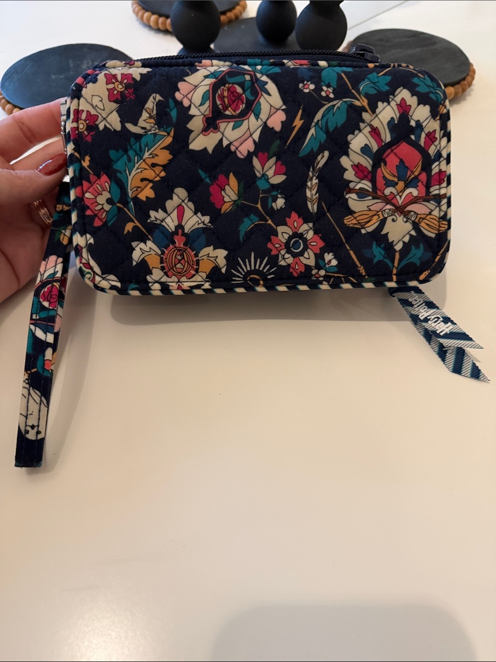 Vera Bradley Harry Potter Floral Quilted Wristlet Wallet - Navy Multi